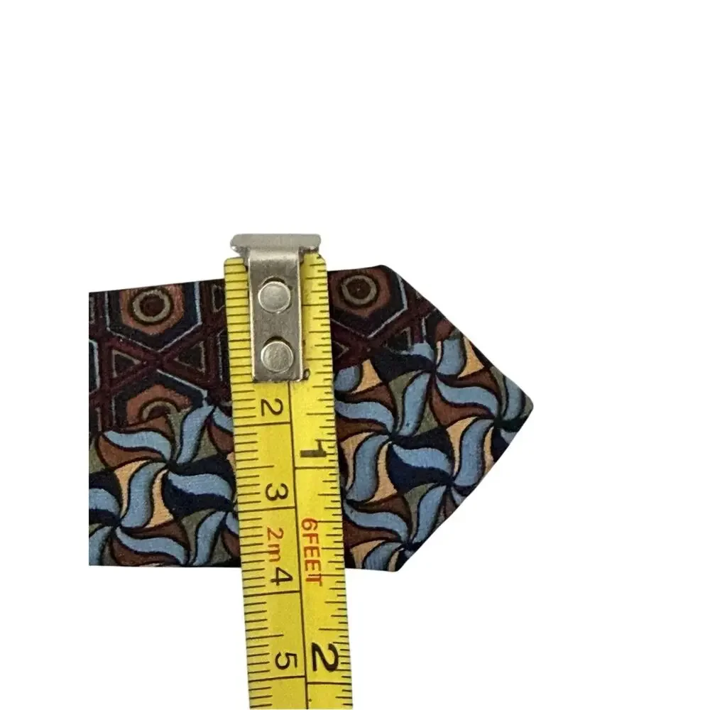 Diamond Silks Hand Made Tie Geometric Patchwork Mosaic Vtg